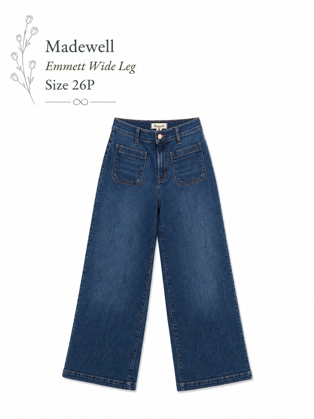 Madewell Emmett Wide-Leg Jeans in Deep Indigo